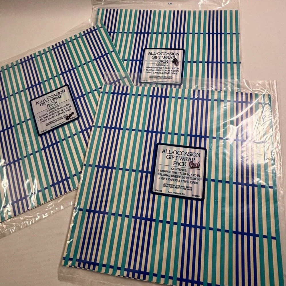 Vintage Gift Wrap Lot 14 Backs Birthday Wedding Baby Shower Avon Cleo Artfare
